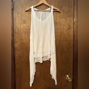 Free People We The Free (M) Tank Blouse Top Hi Low racerback Oversized